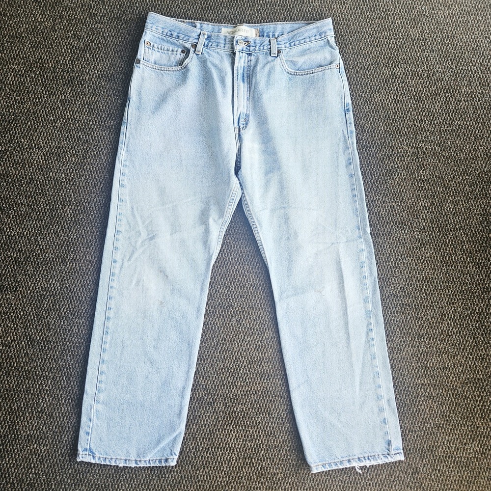 Levis 505 Denim Blue Jeans Men's Regular Fit Size 36x30 Straight Leg Light Wash
